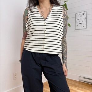 Haver & Blair linen blend stripe vest